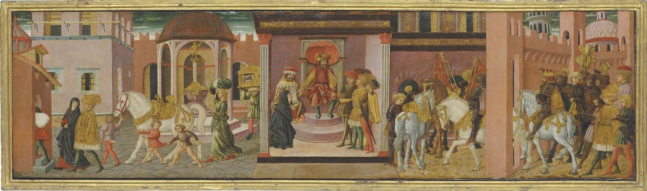 Příběh Trajana a vdovy, panel z cassona, kolem roku 1450 od Giovanni di Ser Giovanni Scheggia
