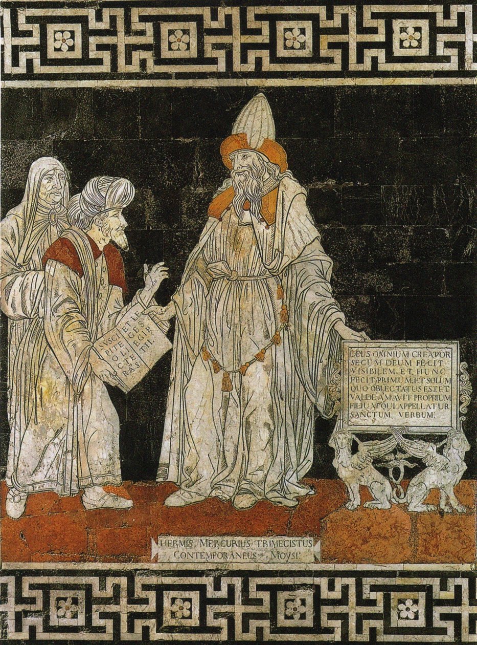 Hermes Trismegistos. Podlahová mozaika v katedrále Siena, 1488. od Giovanni di Stefano
