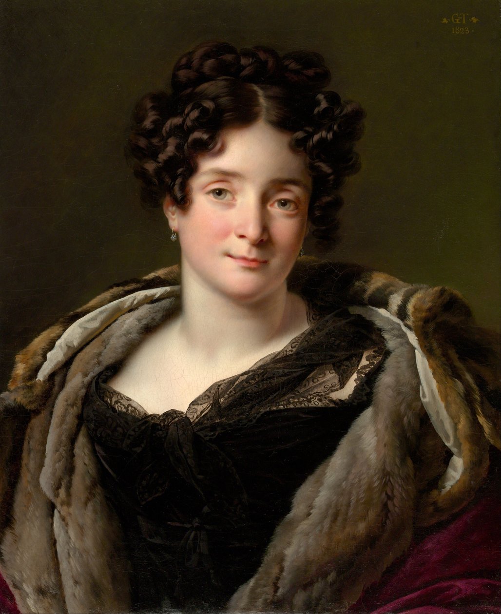 Madame Jacques-Louis-Étienne Reizet Colette-Désirée-Thérèse Godefroy, 1782-1850, 1823. od Girodet de Roucy Trioson