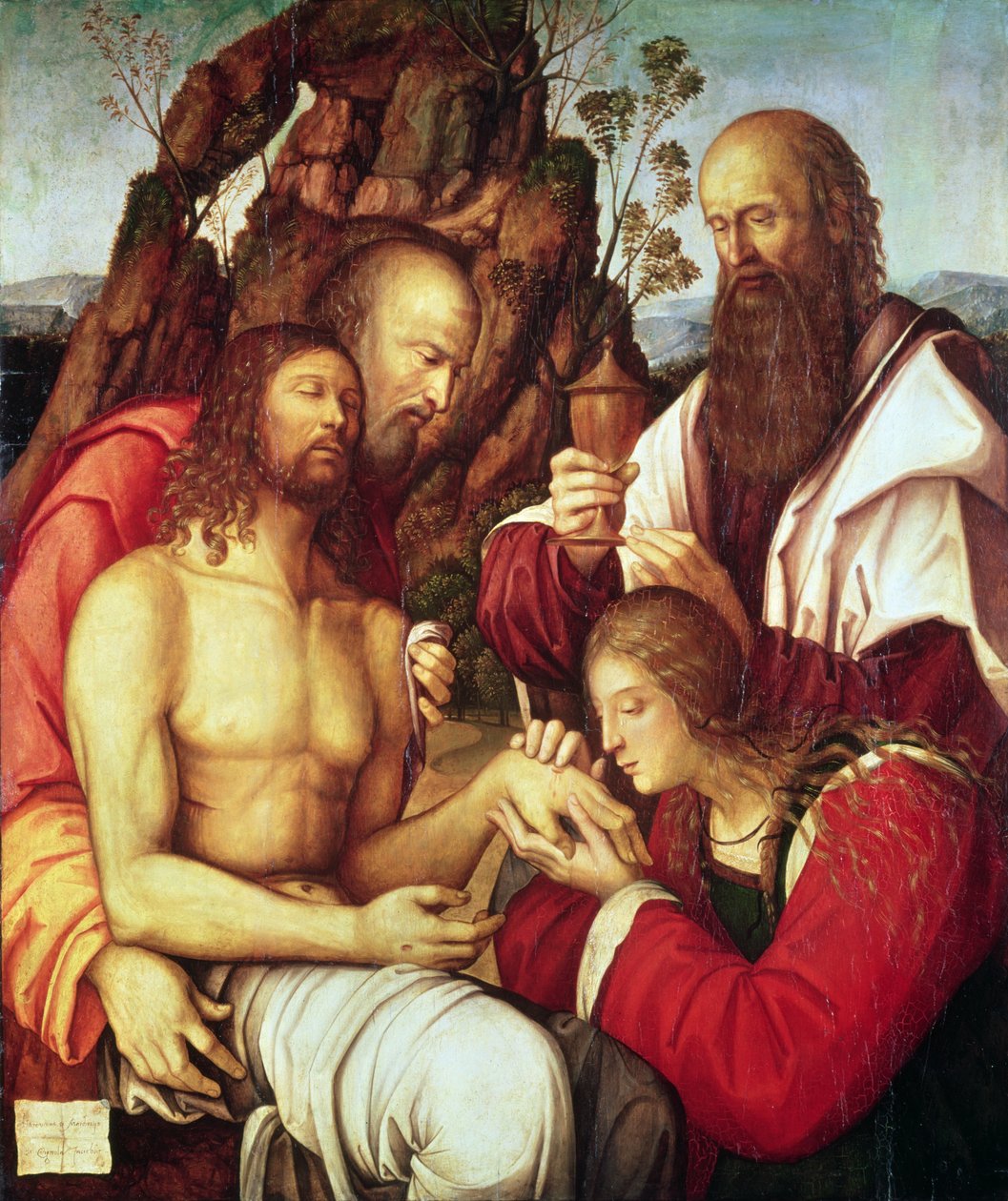 Oplakávání nad mrtvým Kristem (panel) od Girolamo Marchesi da Cotignola