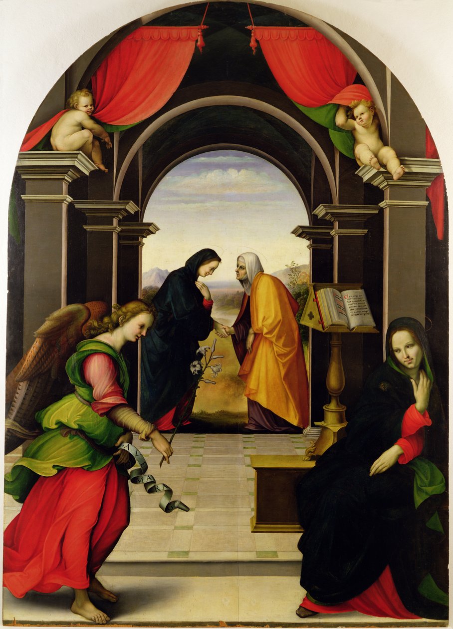 Zvěstování a Navštívení, 1518 od Girolamo del Pacchia