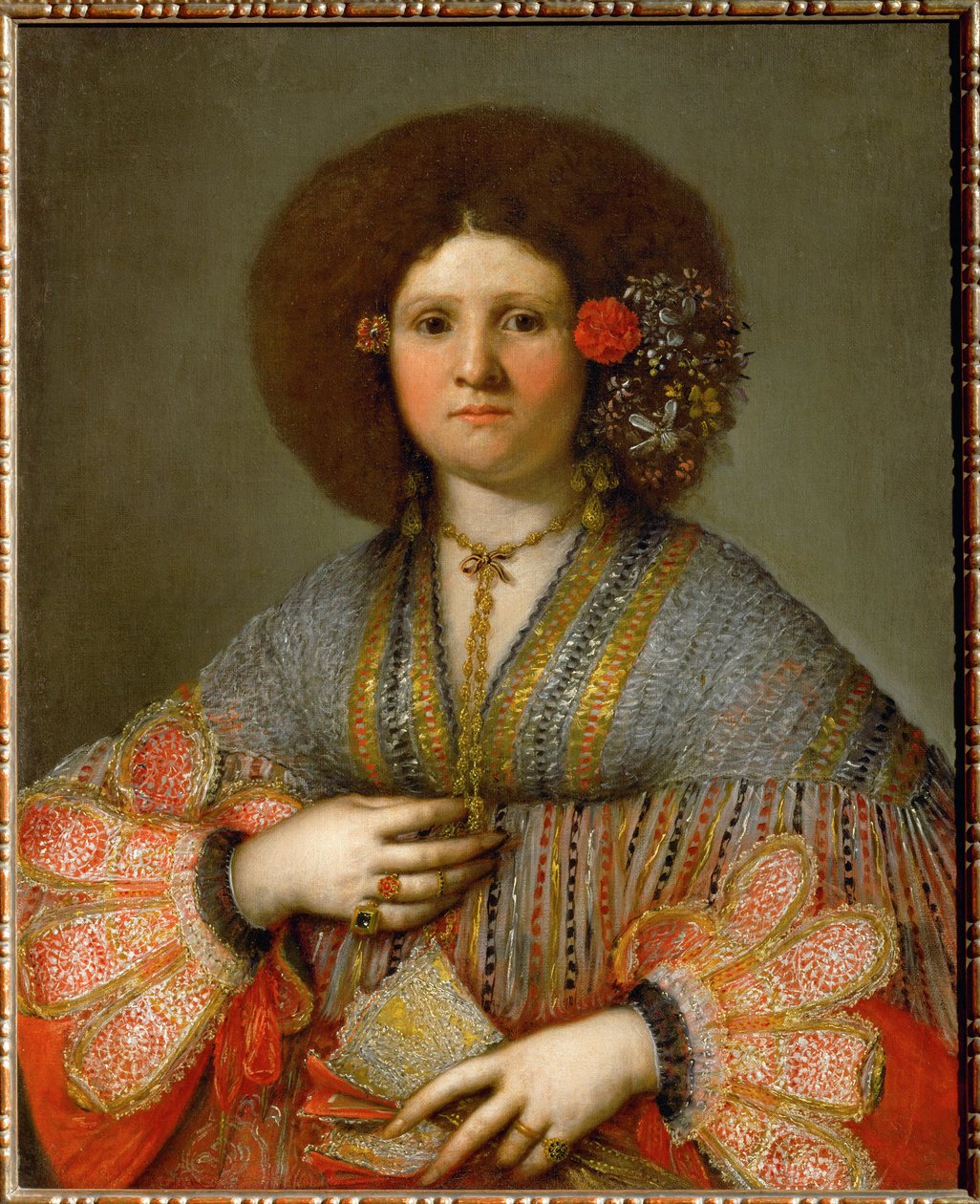 Portrét benátské dámy (malba na plátně) od Girolamo Forabosco