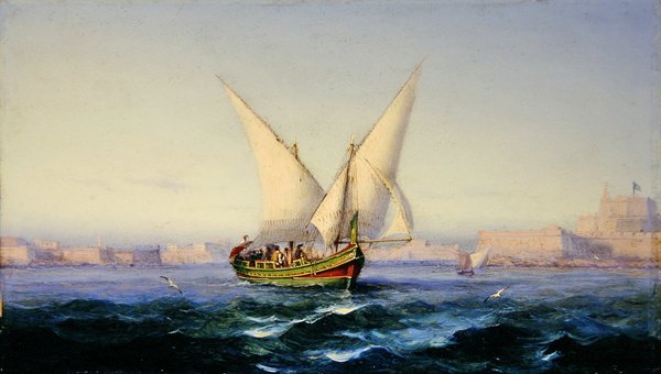 U přístavu Valetta od Girolamo Gianni