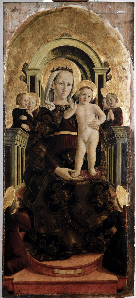 Panna a dítě - olej na panelu od Girolamo Giovanni