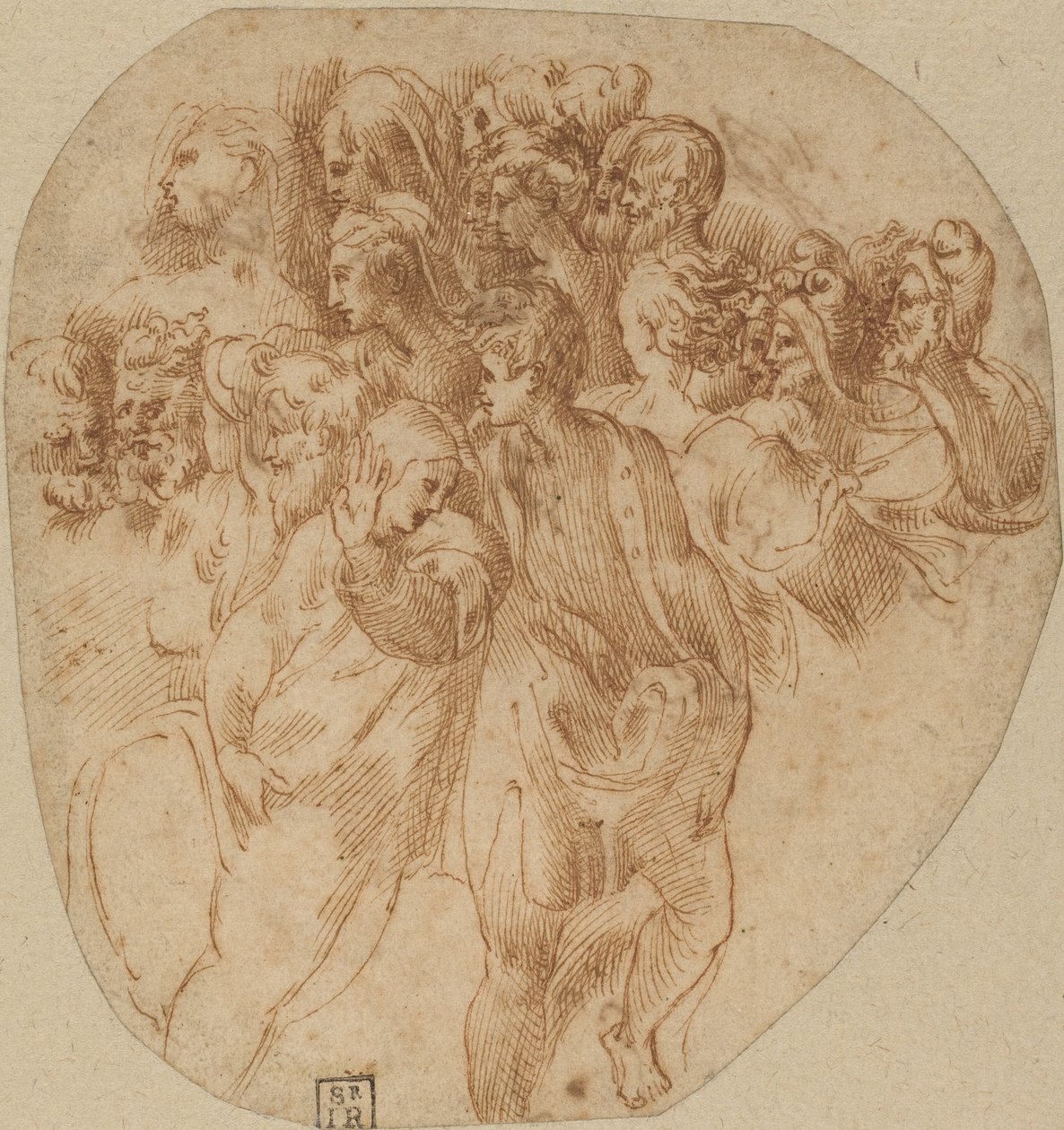 Studie figur [recto] od Girolamo Mazzola Bedoli