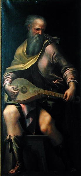 Hráč na loutnu, kolem 1562 od Girolamo Mazzola Bedoli
