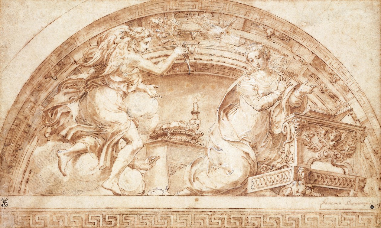 The Annunciation: Design for a Lunete, od Girolamo Mazzola Bedoli