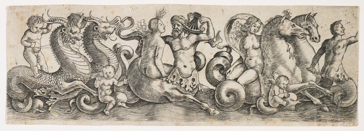Vlys s Tritony a nymfami, kolem roku 1517 od Girolamo Mocetto