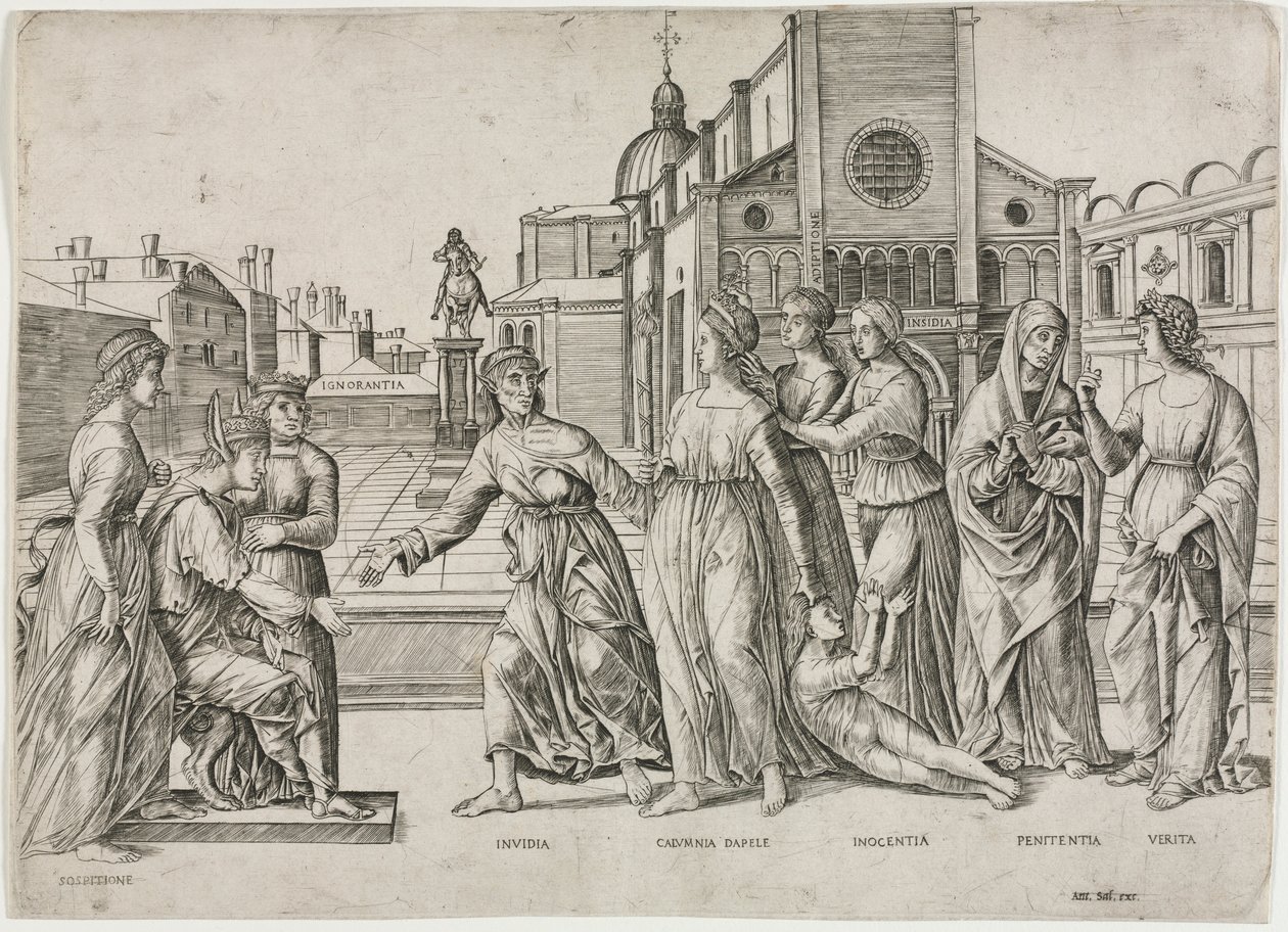 Pomluva z Apelles, c. 1500-1506. od Girolamo Mocetto