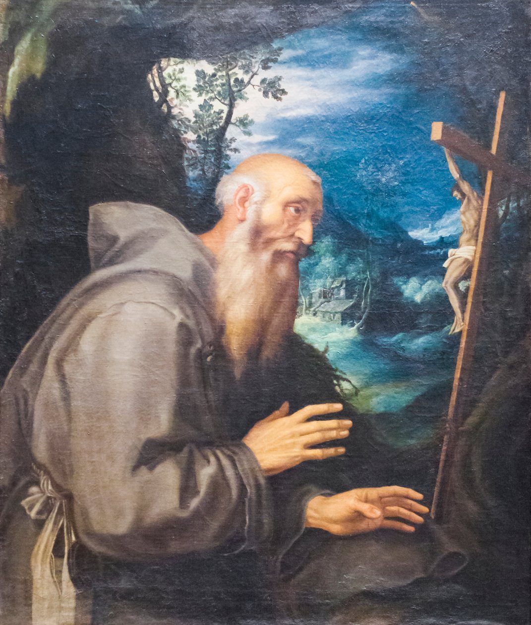 Svatý poustevník (olej na plátně) od Girolamo Muziano