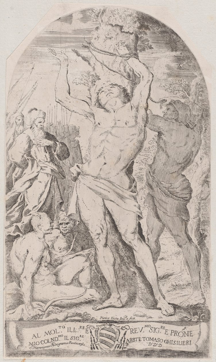 Svatý Sebastian přivázaný ke stromu, 1625-50. od Girolamo Pedrignani