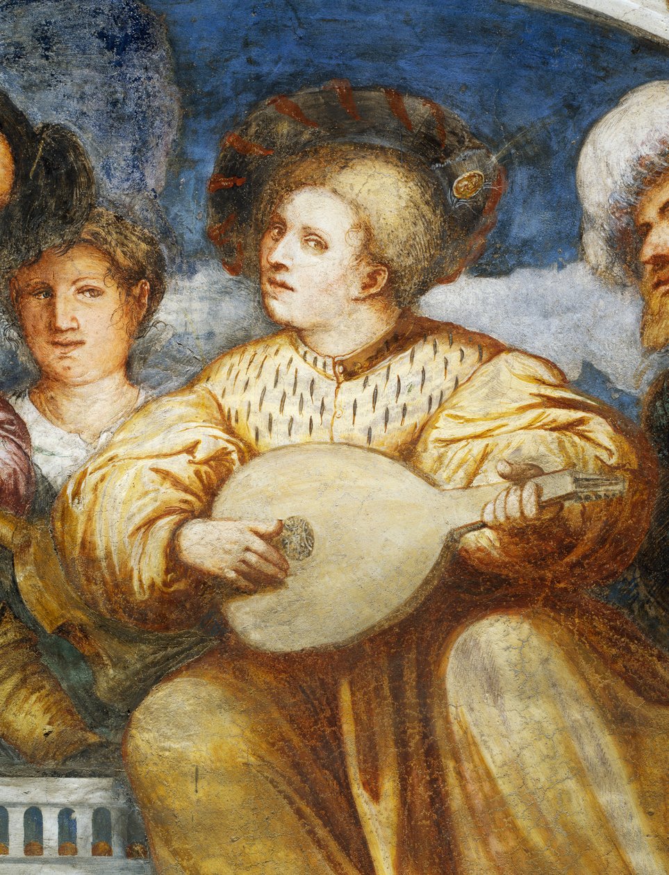 Koncert, mandolína mezi nápadníky od Girolamo Romanino