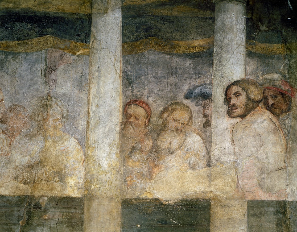 Detail z fresky od Romanina Girolama (asi 1484-1566), kostel Sant