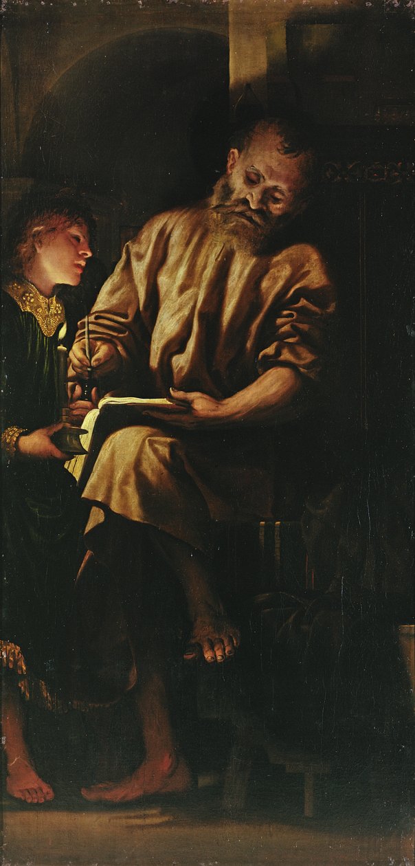 Svatý Matěj a anděl od Girolamo Romanino