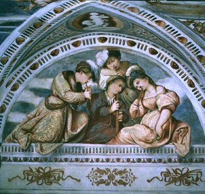 Koncert: dechové nástroje, luneta od Girolamo Romanino