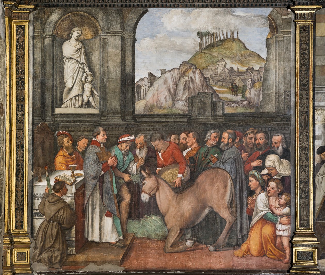 Zázrak muly, severní zeď, škola svatého, detail 2195188 od Girolamo Tessari