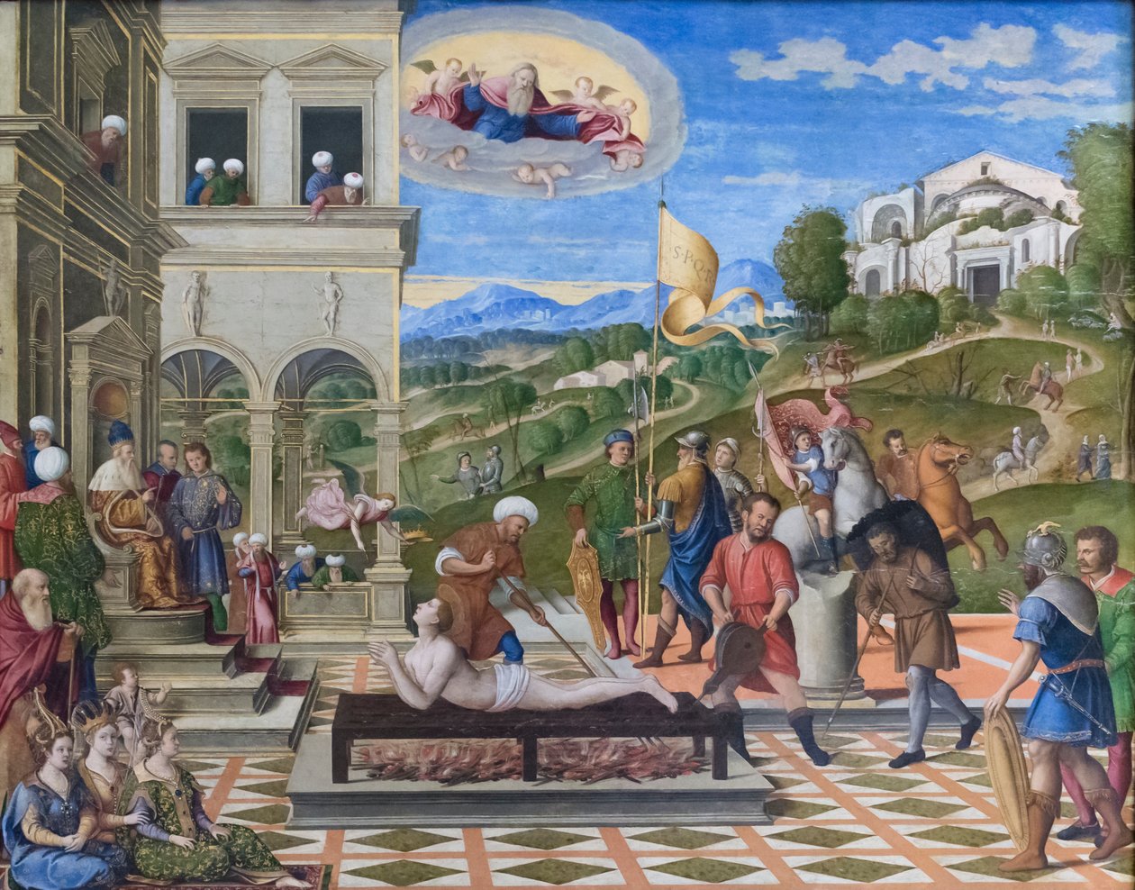 Pyhän Laurentiuksen marttyyrikuolema od Girolamo da Santacroce