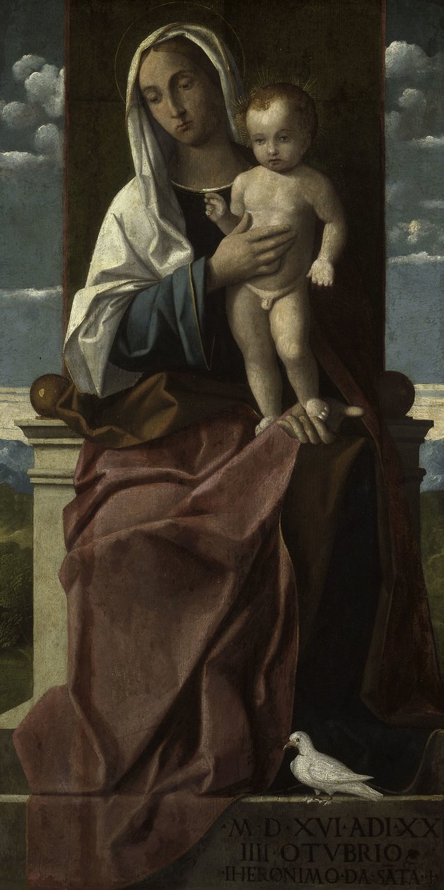 Panna a dítě na trůn od Girolamo da Santacroce