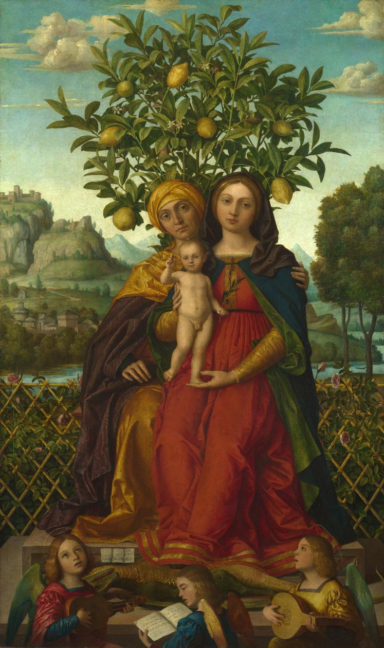 Panna a dítě se svatou Annou, cca 1510-1520 od Girolamo dai Libri