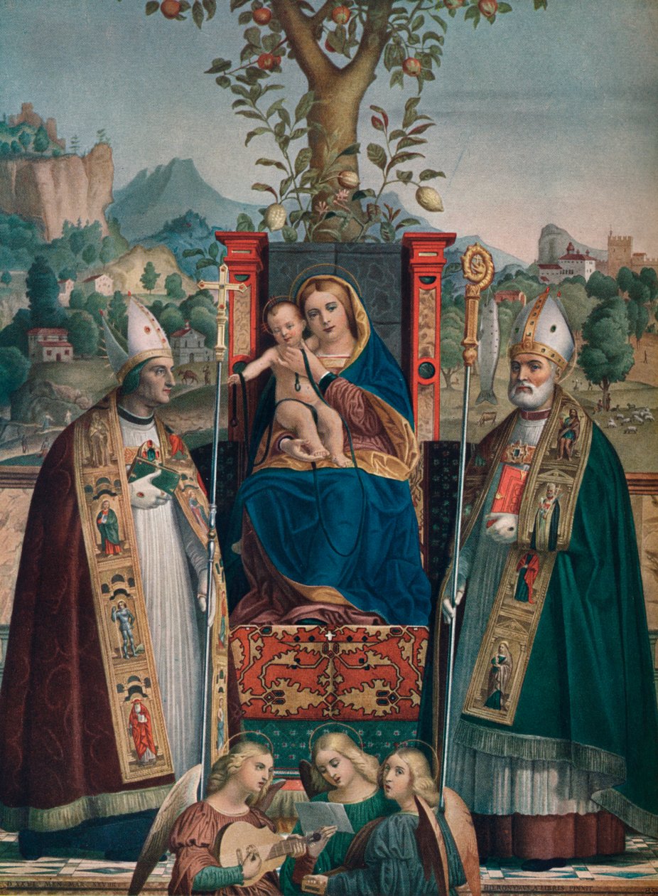Panna a dítě se svatým Lorenzem Giustinianim a Zeno, 1874, 1903. od Girolamo dai Libri