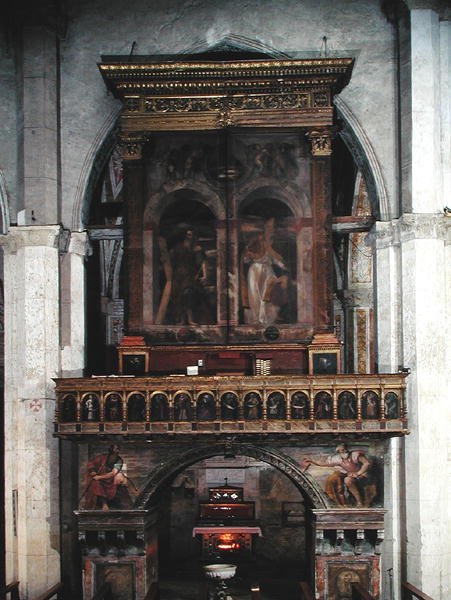 Varhany sv. Andrey, 1525 (olej a plátkové zlato na dřevě) od Girolamo di Romana