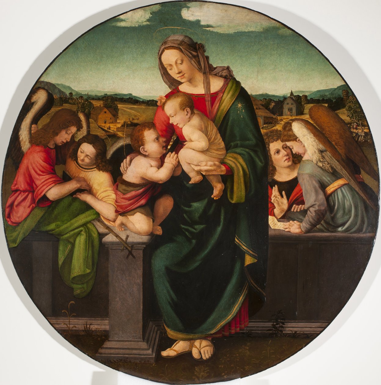 Madona s dítětem se svatým Janem Křtitelem a anděly, kolem roku 1515 od Giuliano Bugiardini