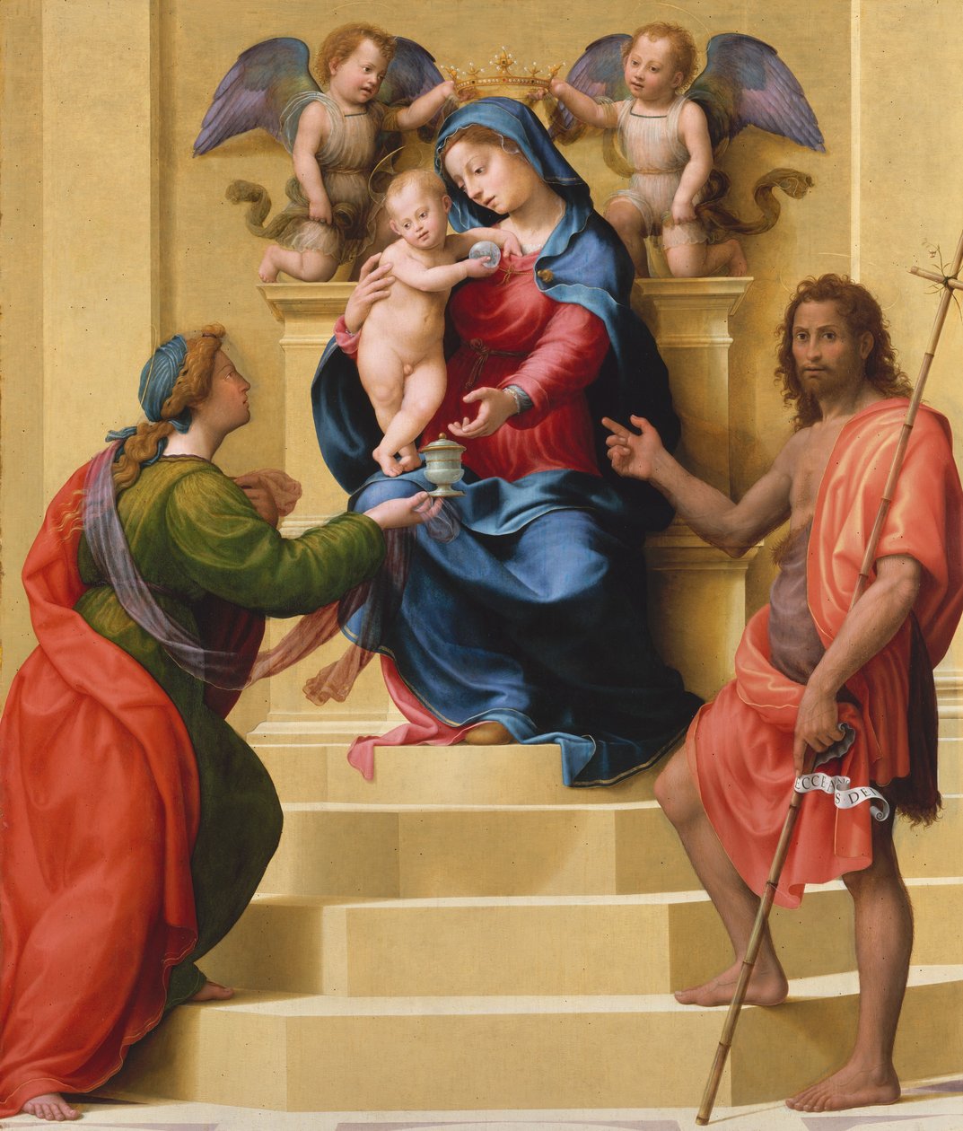 Madona s dítětem na trůnu se svatými Marií Magdalénou a Janem Křtitelem, ca. 1523. od Giuliano Bugiardini