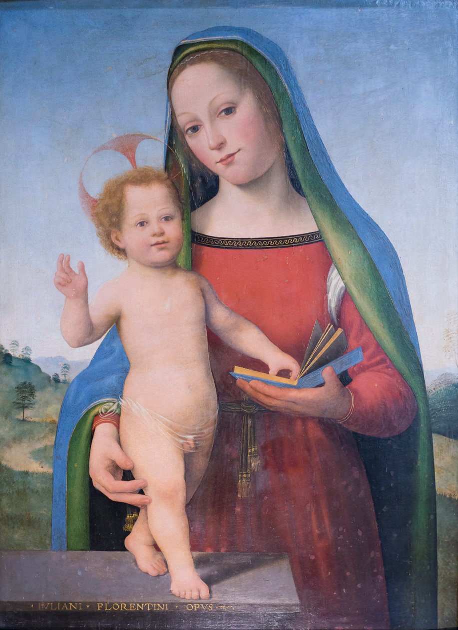 Madonna a dítě v krajině od Giuliano Bugiardini
