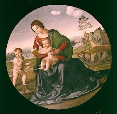 Madona s dítětem s nemluvnětem sv. Jana Křtitele (panel) od Giuliano Bugiardini