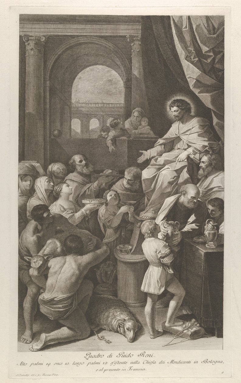 Svatý Job sedící vpravo a přijímá dary lidí..., ca. 1760-1800. od Giuliano Traballesi
