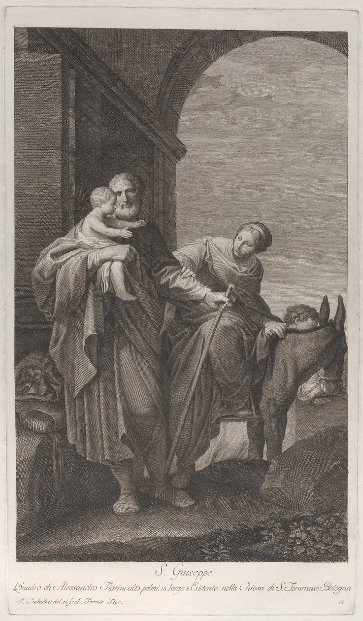 Svatý Josef nesoucí Ježíška na útěku do Egypta, 1760-1800. od Giuliano Traballesi