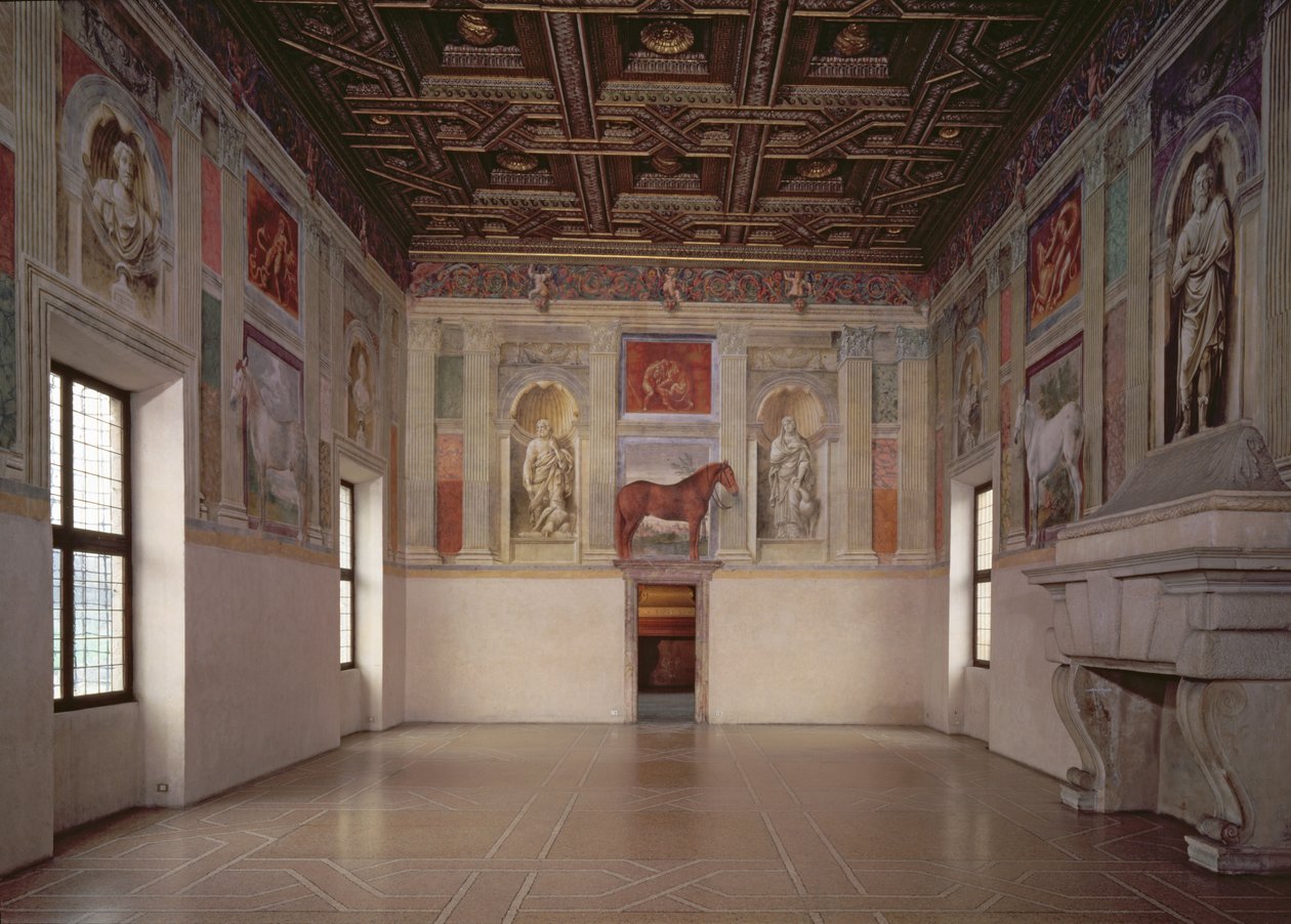 Pohled do sálu koní, 1528 od Giulio Romano