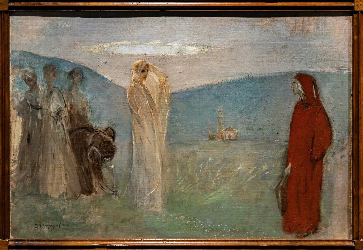 Dante a Beatrice od Giulio Aristide Sartorio