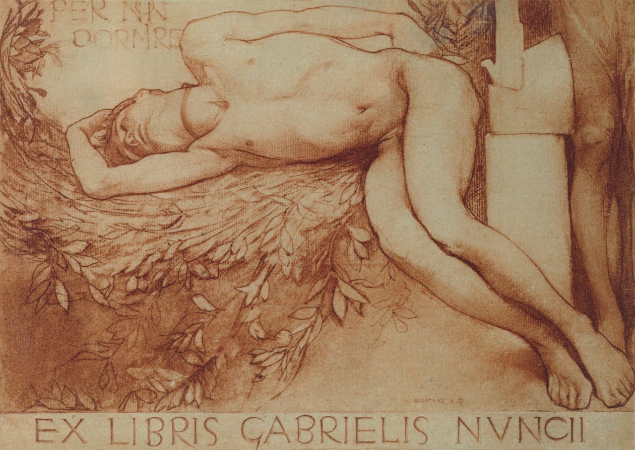 Karta Ex Libris pro Gabriele d