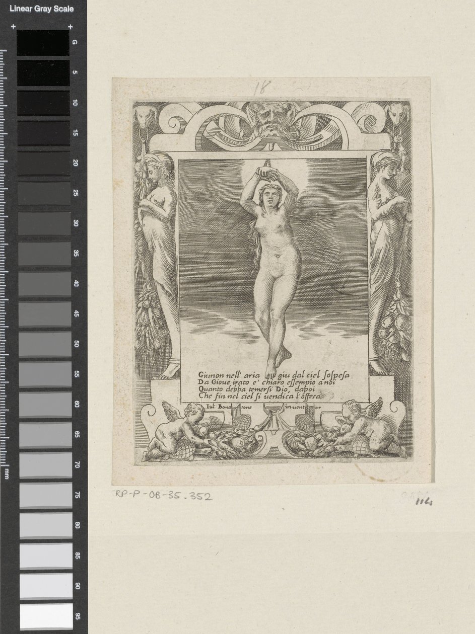 Juno visela ve vzduchu Láska, hněv a žárlivost Juno (název série) Amori sdegni et gielosie di Giunone (název série) od Giulio Bonasone