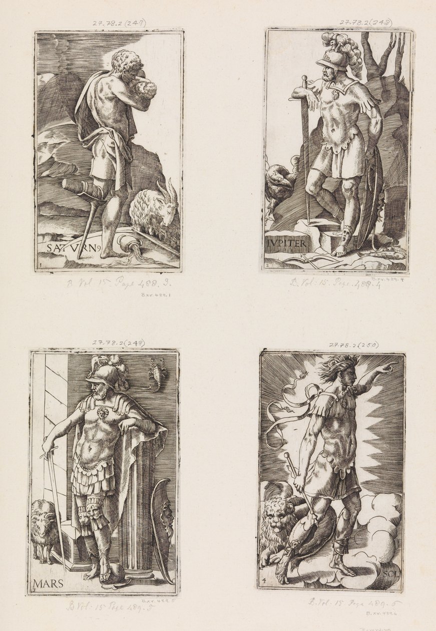 Jupiter, z planet, deska 2, 1530-70. od Giulio Bonasone