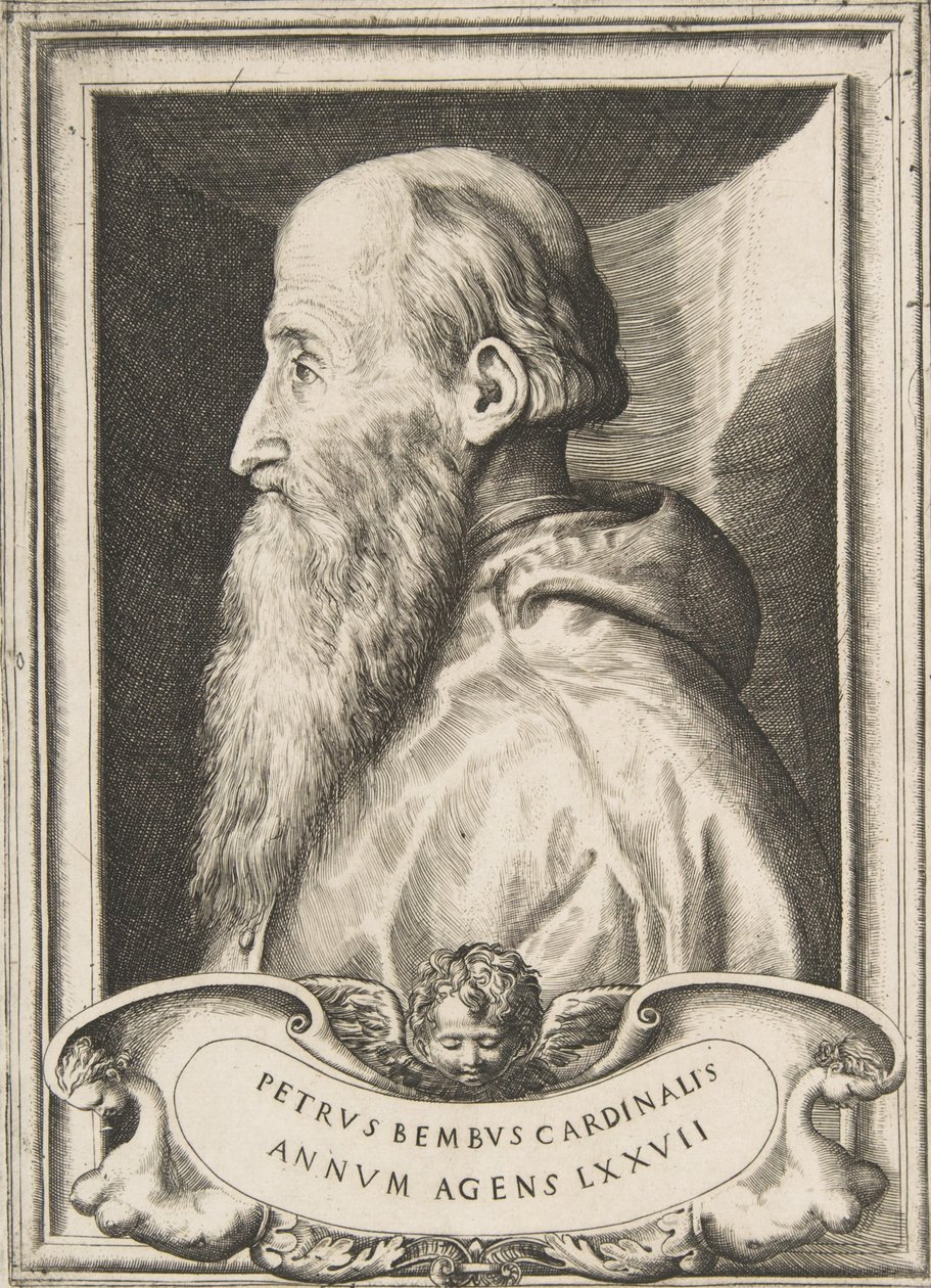Portrét kardinála Pietra Bemba obrácený vlevo, 1572. od Giulio Bonasone