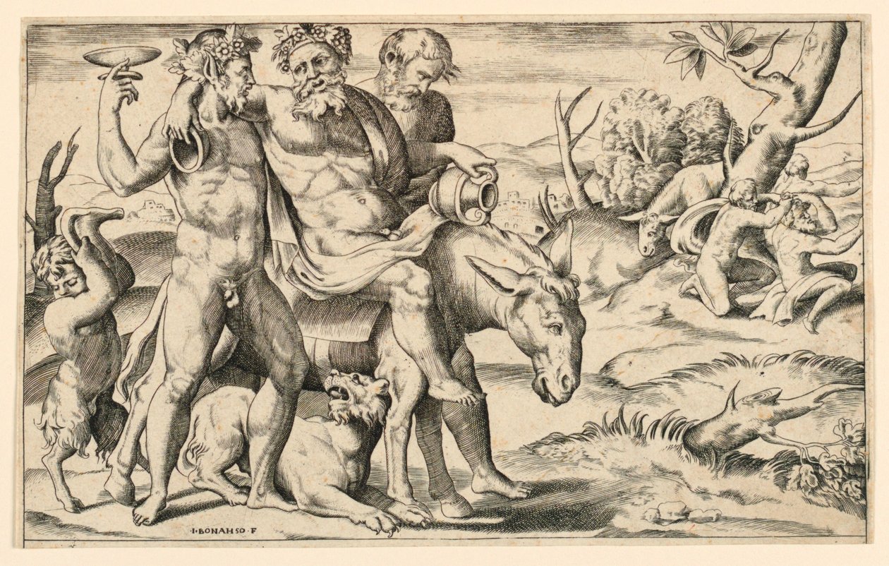 Silenus Jízda na zadku od Giulio Bonasone