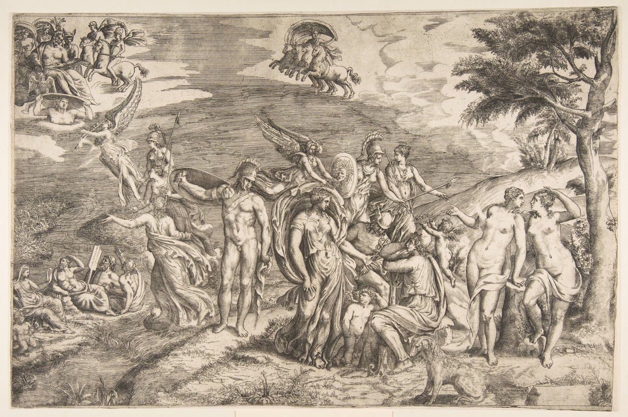 Soud v Paříži, 16. století. od Giulio Bonasone
