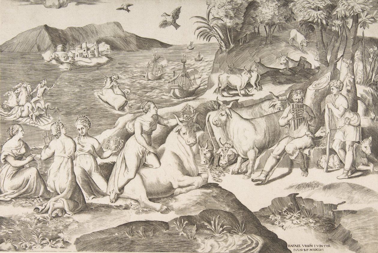 Znásilnění Evropy, 1546. od Giulio Bonasone