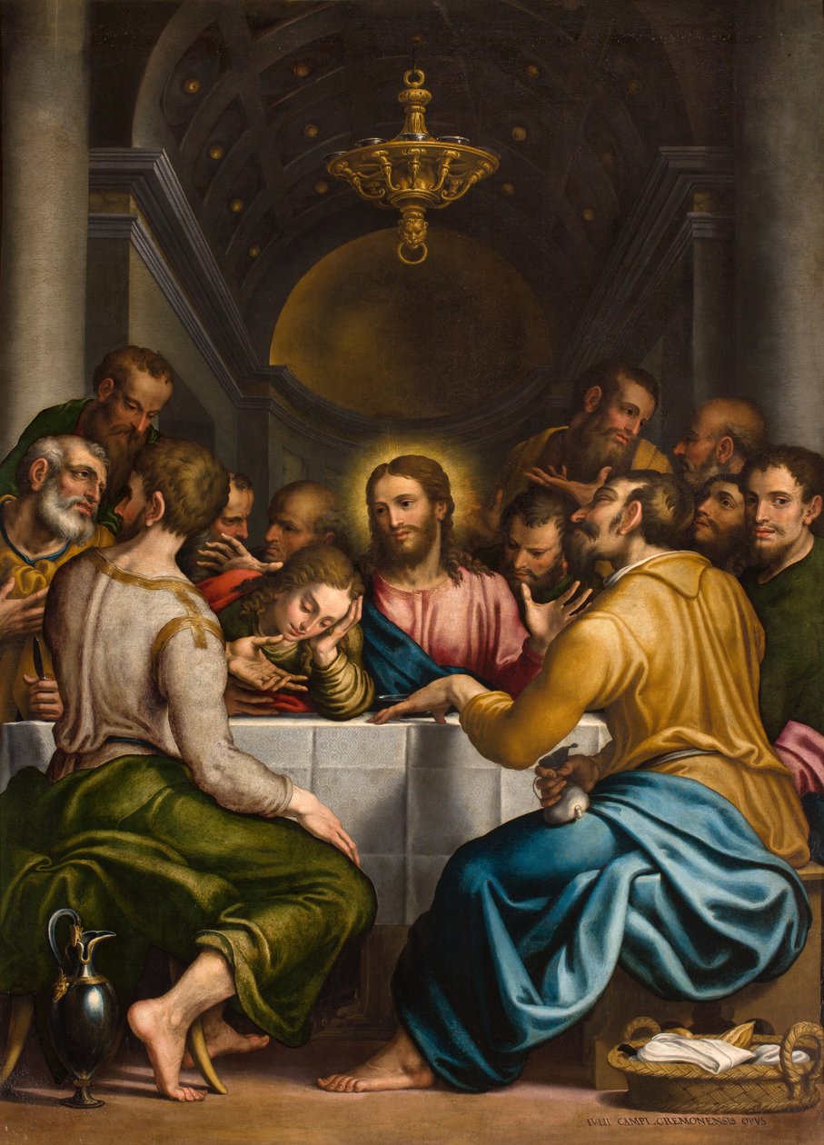 Kaple Svátosti SS, Severní část druhého rozpětí, Giulio Campi, Poslední večeře 1569 od Giulio Campi