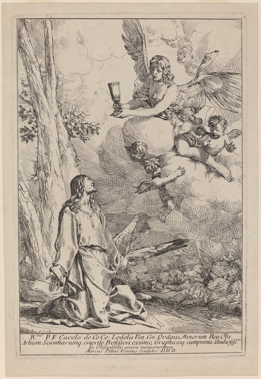 Kristus na hoře Olivetské od Giulio Carpioni