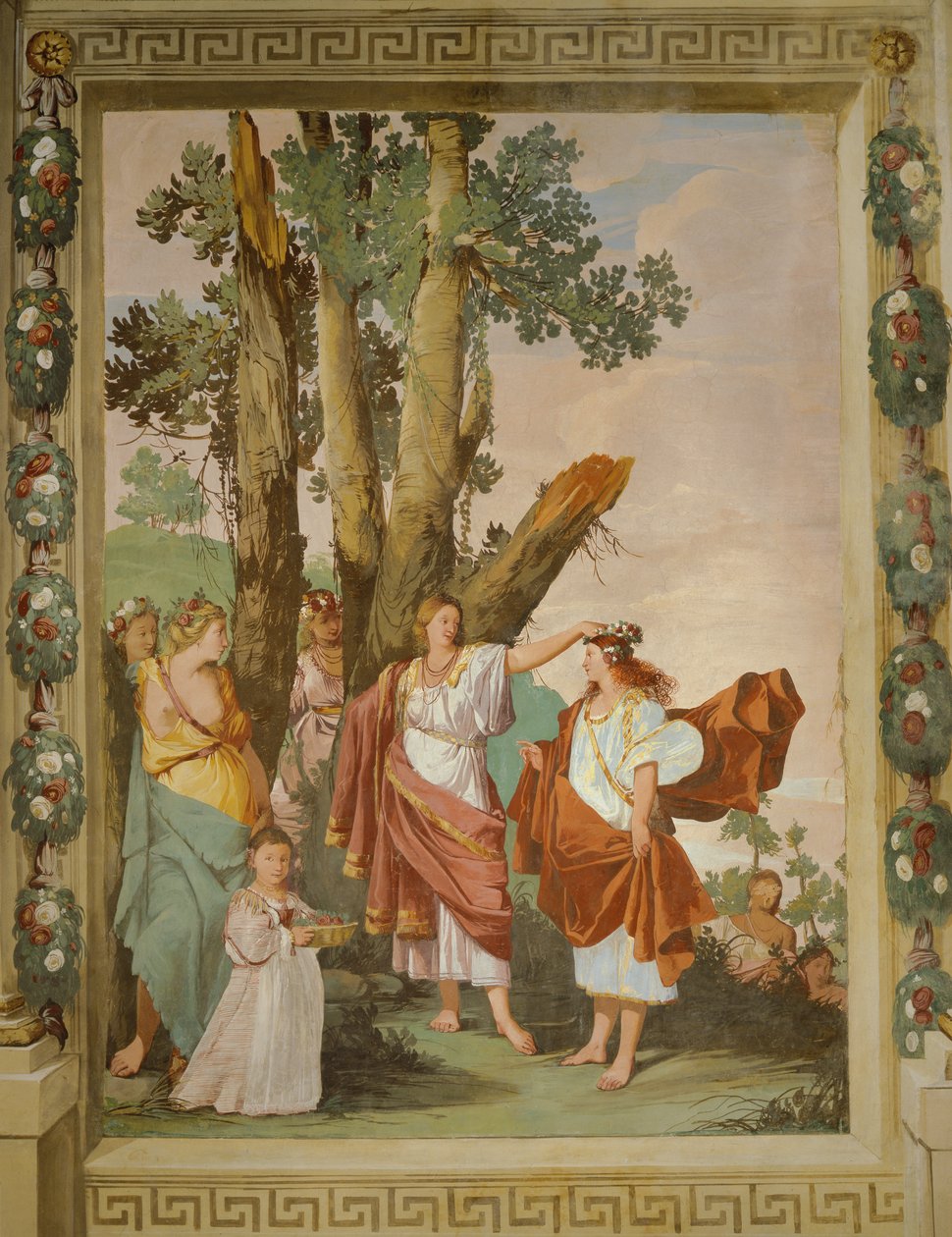 Korunování nymfy Amaryllis, vítěze závodu od Giulio Carpioni