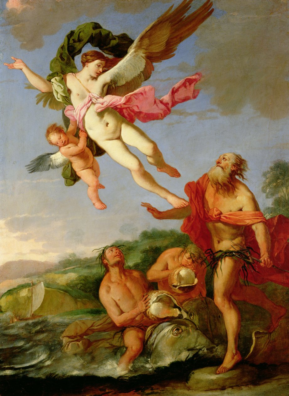 Neptun pronásleduje Coronis, 1665-70 olej na plátně od Giulio Carpioni
