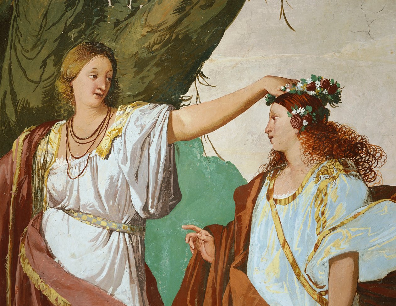 Nymph Amaryllis korunován vítězem polibkové soutěže od Giulio Carpioni