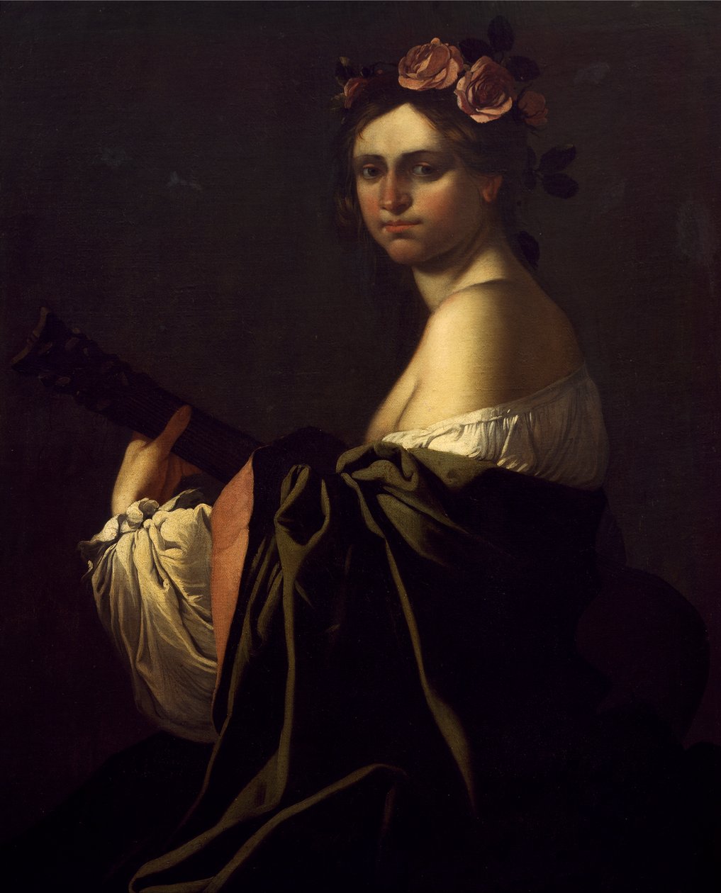 Songstress hrající na kytaru od Giulio Carpioni