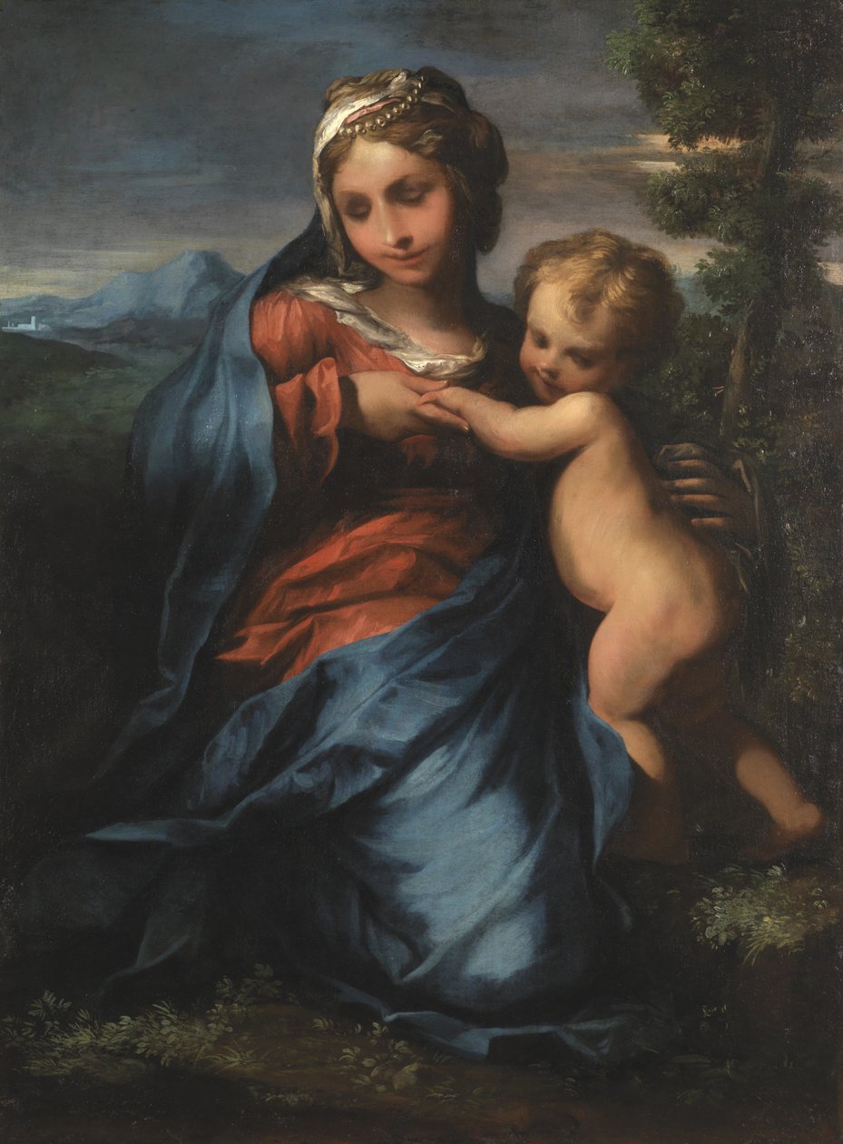 Panna a dítě, kolem roku 1600 od Giulio Cesare Amidano