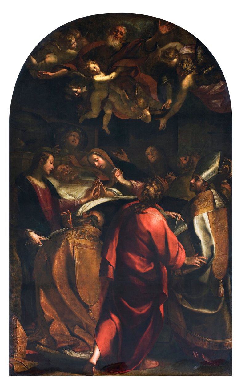 Agónie svatého Josefa (Agónie svatého Josefa) Obraz od Giulia Cesare Procacciniho (1574-1625) 1616 Soukromá sbírka od Giulio Cesare Procaccini