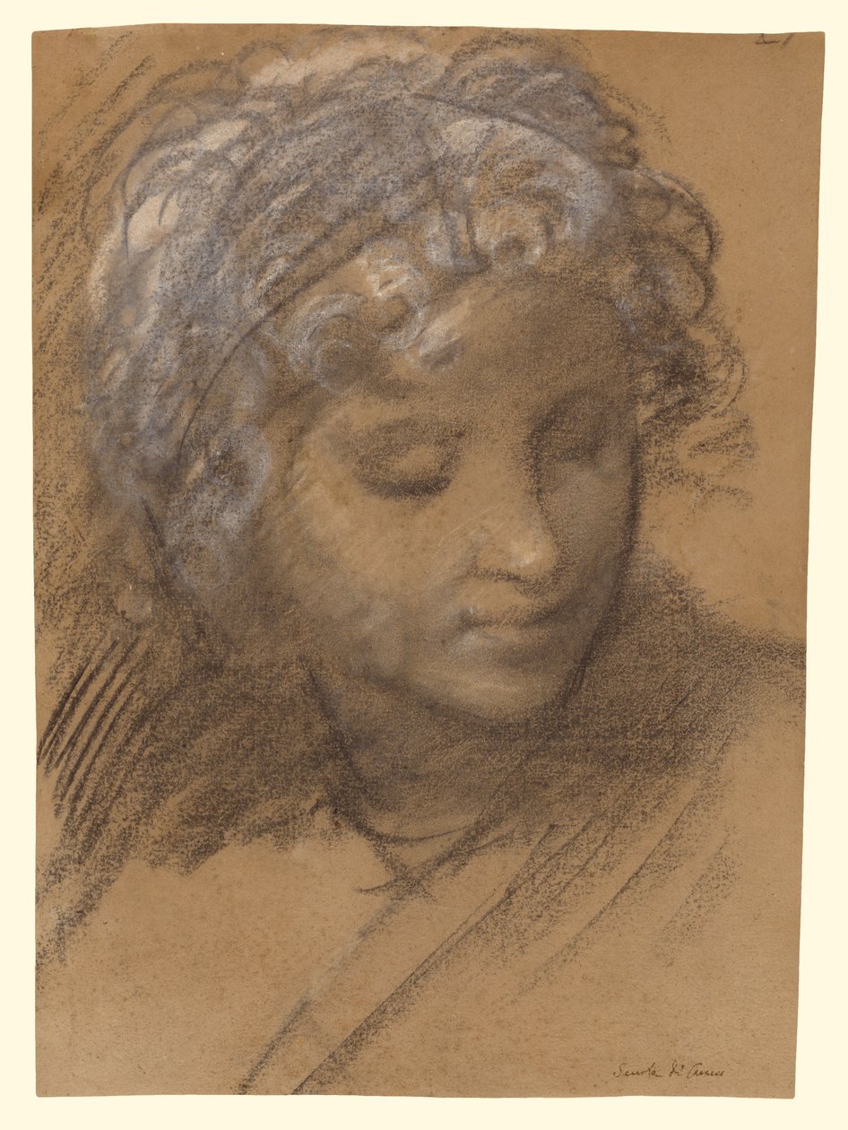Hlava ženské postavy (recto); Ženský akt (verso) od Giulio Cesare Procaccini