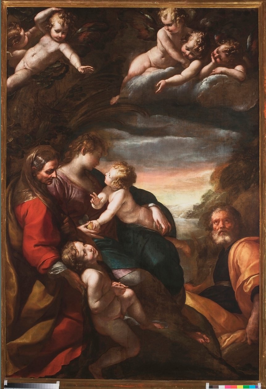 Svatá rodina se svatým Janem a svatou Alžbětou, kolem 1610-20 od Giulio Cesare Procaccini